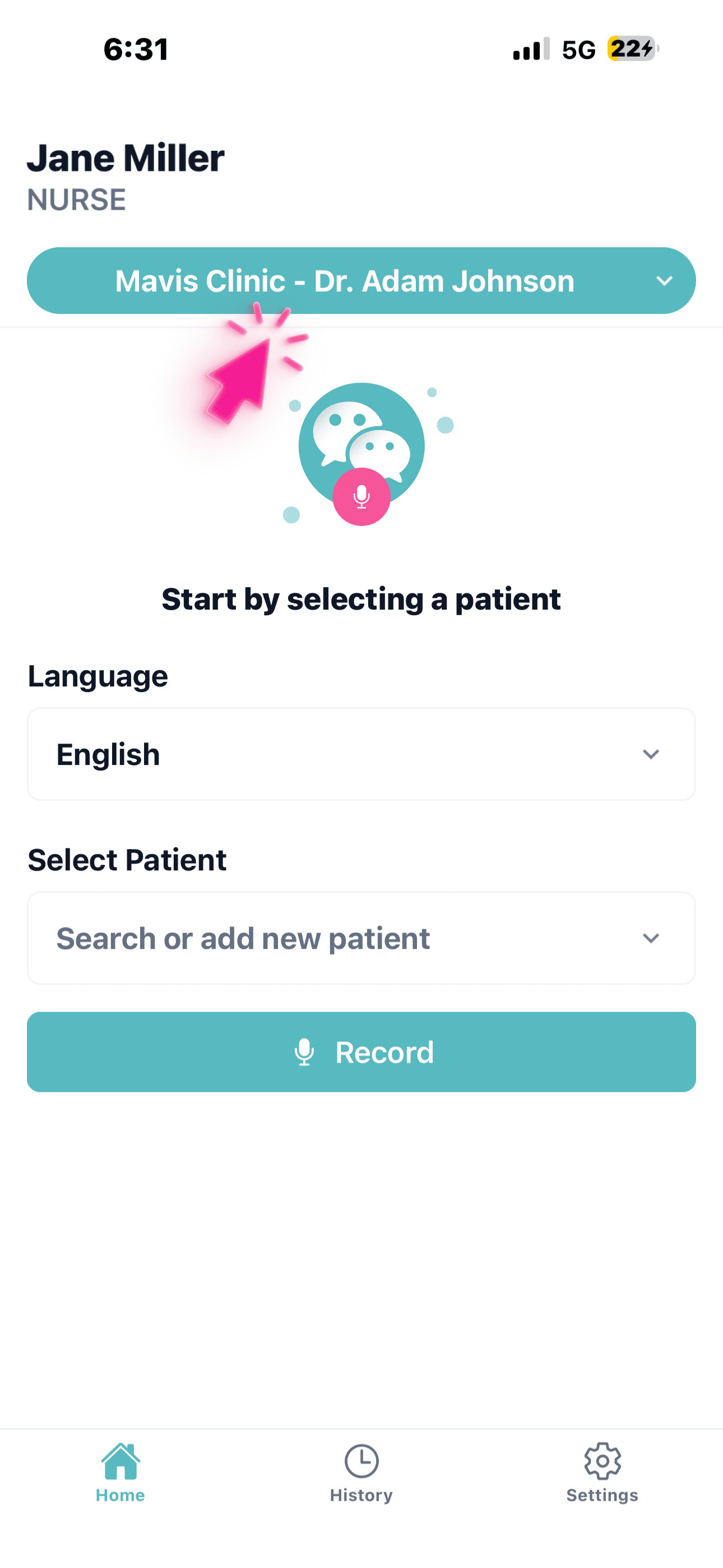 Staff guide — clinic selection preview
